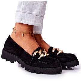 Mocassins en daim Lewski Shoes 3040 Noir