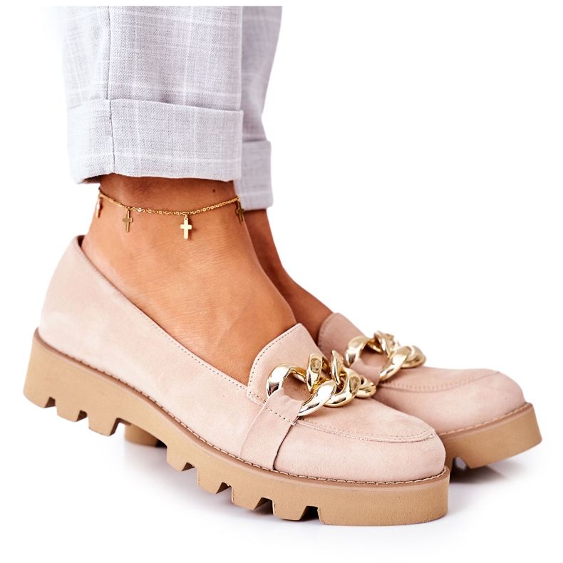 Mocassins en daim Lewski Shoes 3040 Cappuccino beige Mocassins en daim Lewski Shoes 3040 Cappuccino beige