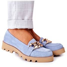 Mocassins en daim Lewski Shoes 3040 Bleu