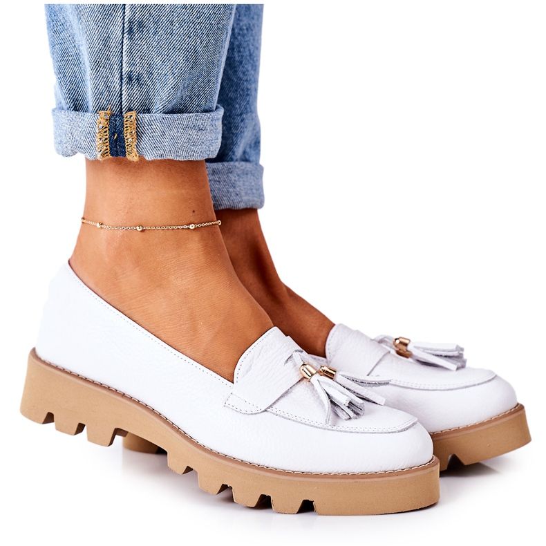 Mocassins en cuir Lewski Shoes 3053 Blanc blanche Mocassins en cuir Lewski Shoes 3053 Blanc blanche