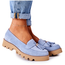 Mocassins en daim Lewski Shoes 3053 Bleu