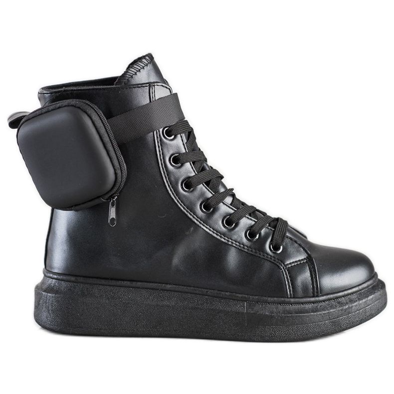 SHELOVET Chaussures à lacets avec poche le noir
