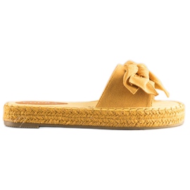Coura Espadrilles Chaussons Avec Nœud jaune