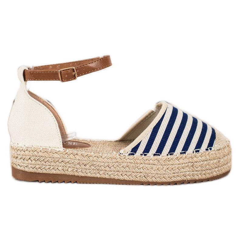 Clowse Espadrilles Rayées Avec Boucle beige bleu