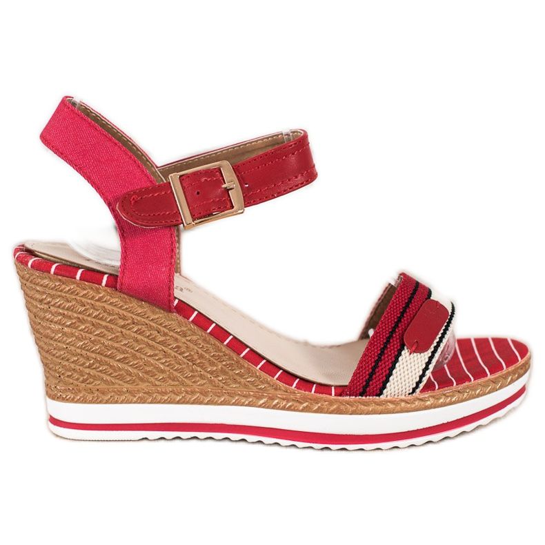 SHELOVET Sandales compensées rouge