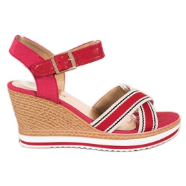 SHELOVET Sandales compensées rouge