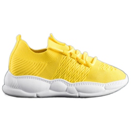 SHELOVET Baskets textiles classiques jaune