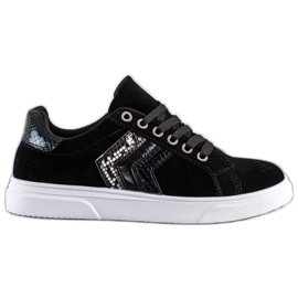 SHELOVET Baskets en daim le noir