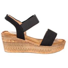 Queentina Sandales en daim clair noir