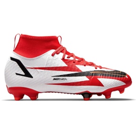 Chaussures de football Nike Superfly 8 Academy CR7 Mg Jr DB2672-600 gris/argent, blanc, rouge blanc