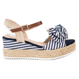 Sweet Shoes Espadrilles Sandales À Rayures beige bleu marin Sweet Shoes Espadrilles Sandales À Rayures beige bleu marin