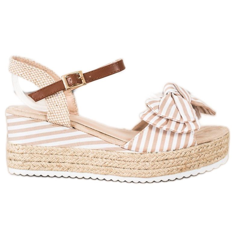 Sweet Shoes Espadrilles Sandales À Rayures beige brun