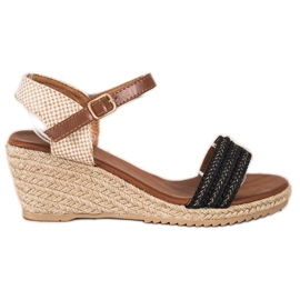 SHELOVET Sandales espadrilles décontractées beige brun le noir SHELOVET Sandales espadrilles décontractées beige brun le noir