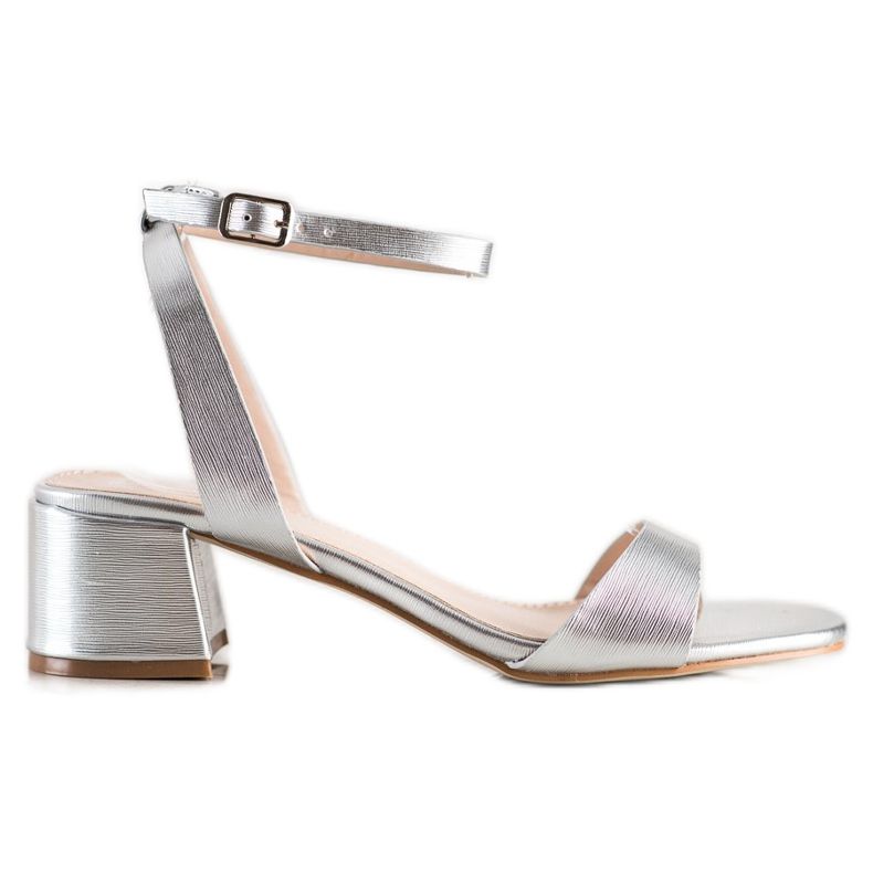 SHELOVET Sandales argentées élégantes