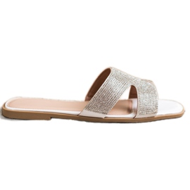 SHELOVET Pantoufles Avec Cristaux blanc