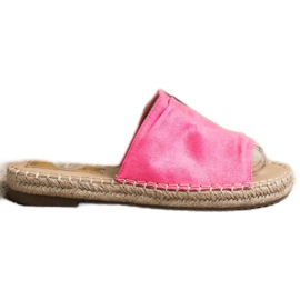 SHELOVET Pantoufles classiques en daim rose