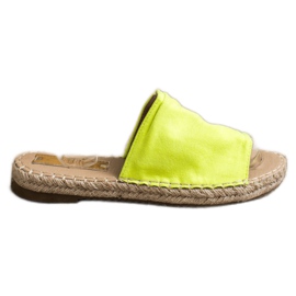SHELOVET Pantoufles classiques en daim jaune