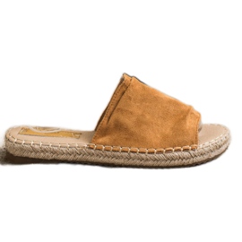 SHELOVET Pantoufles classiques en daim brun