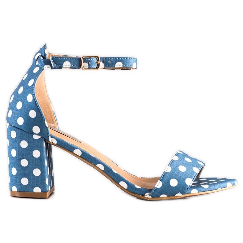 SHELOVET Sandales élégantes à pois bleu