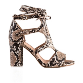 Bestelle Sandales construites avec une reliure beige brun