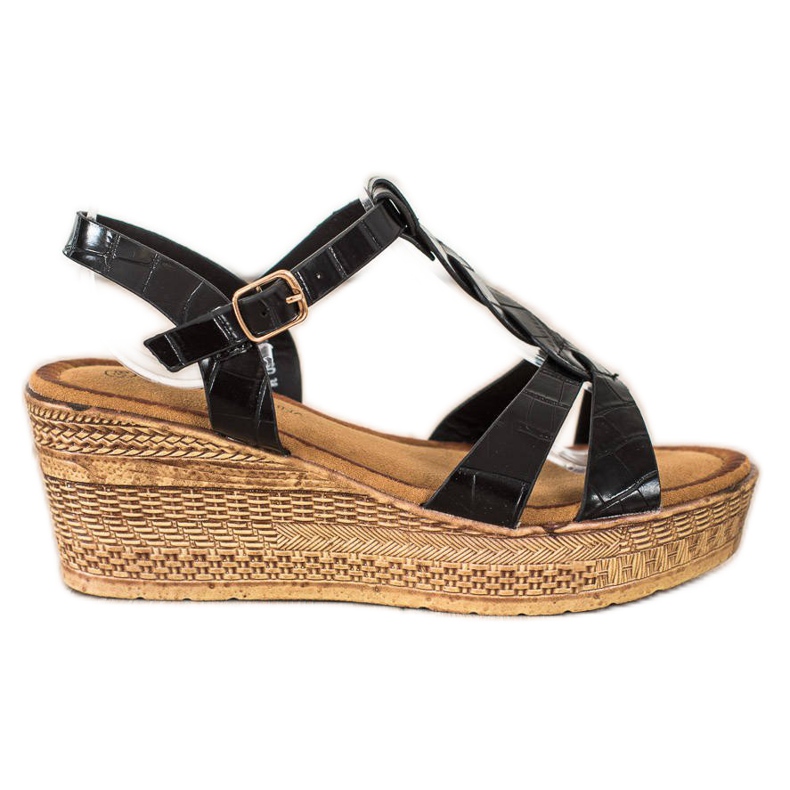 Queentina Sandales en cuir écologique le noir Queentina Sandales en cuir écologique le noir