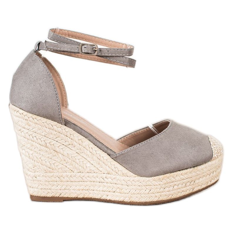 Queentina Espadrilles élégantes sur un coin haut gris Queentina Espadrilles élégantes sur un coin haut gris
