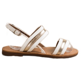 Cm Paris Sandales plates en cuir écologique blanc