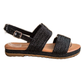 Mannika Sandales tressées noires le noir Mannika Sandales tressées noires le noir
