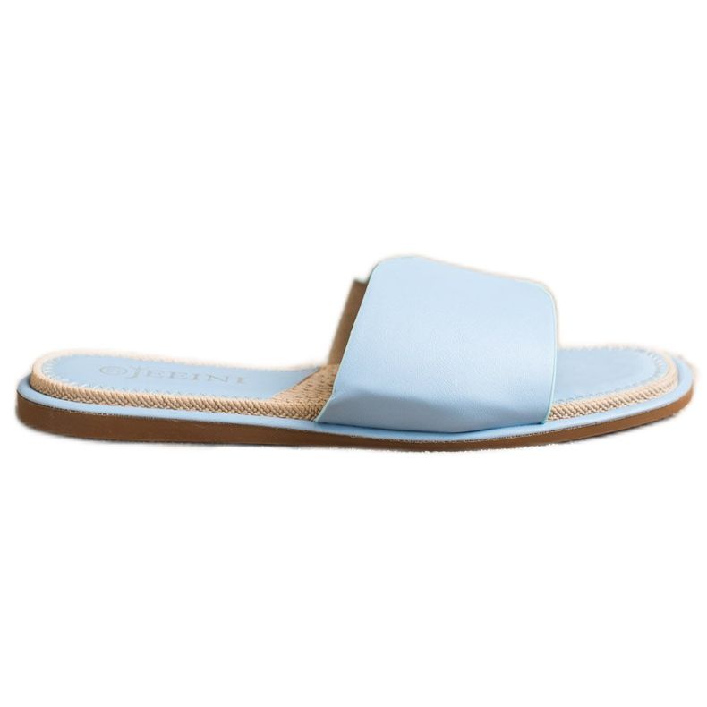 SHELOVET Pantoufles élégantes en cuir écologique bleu SHELOVET Pantoufles élégantes en cuir écologique bleu