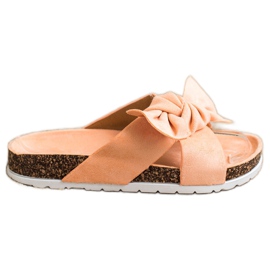 Ideal Shoes Pantoufles à la mode orange