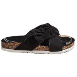 Ideal Shoes Pantoufles à la mode le noir