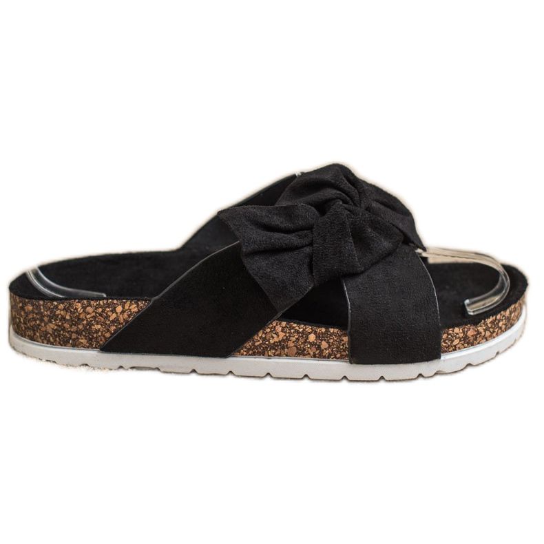 Ideal Shoes Pantoufles à la mode le noir