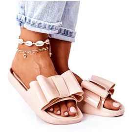 Tongs en caoutchouc beige April avec nœud