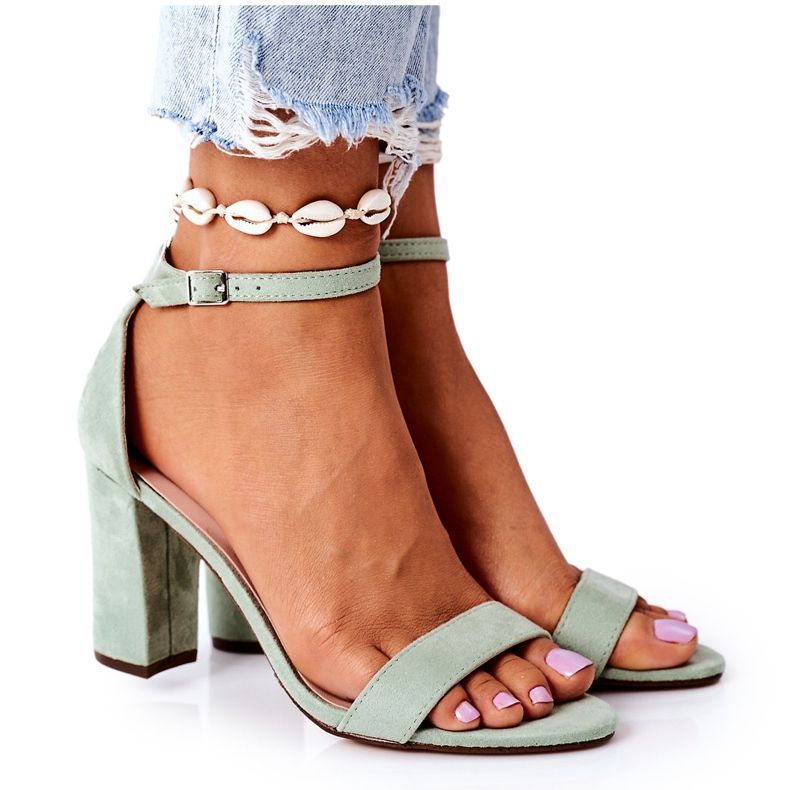 PS1 Sandales en daim vertes sur une barre verte de Florence