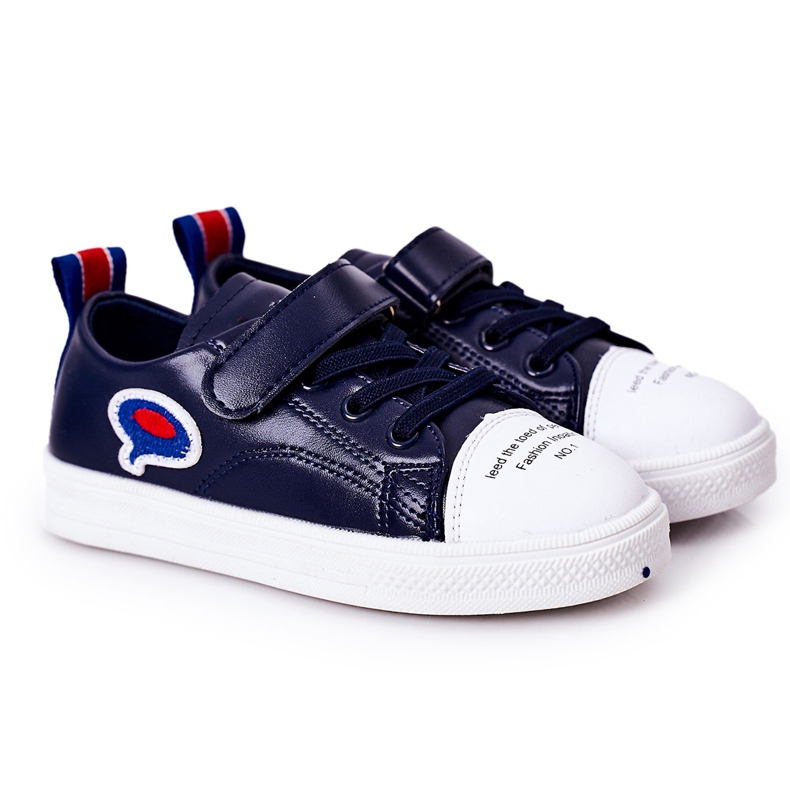 Apawwa Baskets Velcro Cartoon Bleu Marine Enfant