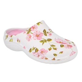Chaussures femme Befado - fleur 1 blanc / rose 154D101