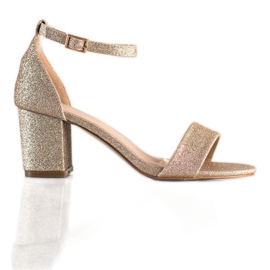 Mannika Sandales classiques à paillettes d'or