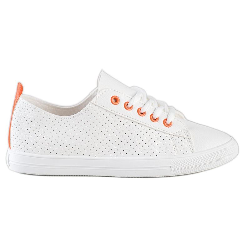 SHELOVET Baskets ajourées avec cuir écologique blanche