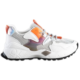 SHELOVET Baskets mode avec maille blanche multicolore SHELOVET Baskets mode avec maille blanche multicolore