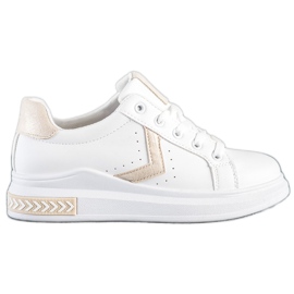 SHELOVET Baskets en cuir écologique blanc