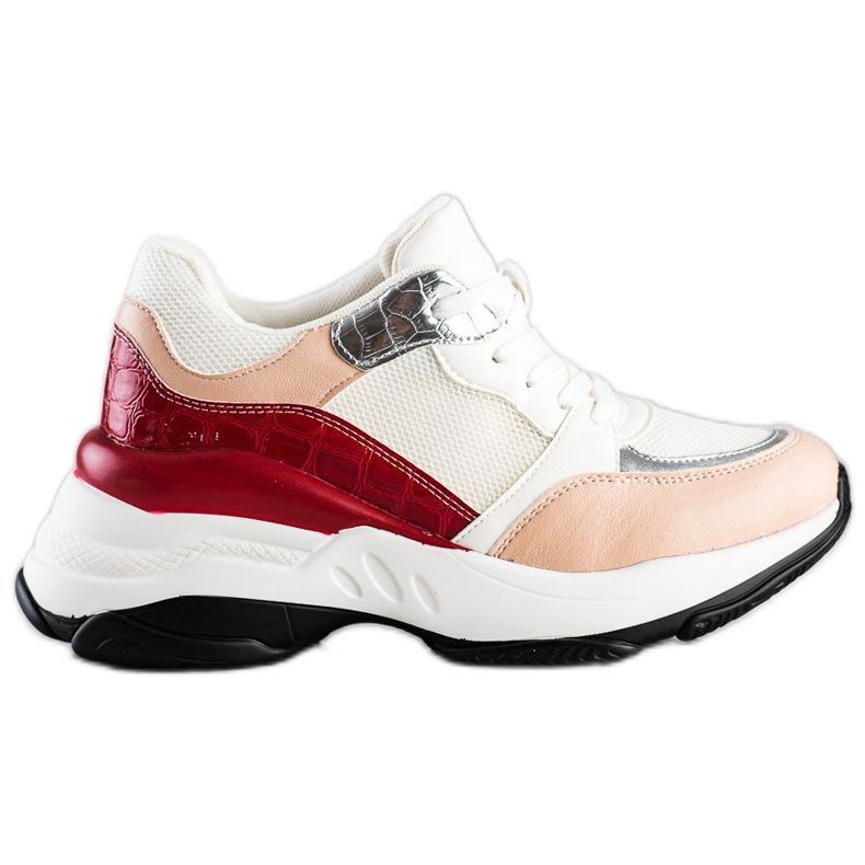 SHELOVET Baskets élégantes blanches et roses