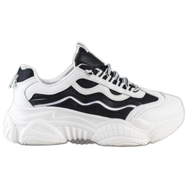 SHELOVET Baskets noires et blanches