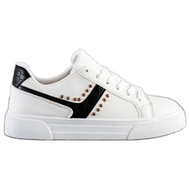SHELOVET Chaussures nouées avec empiècement noir blanche