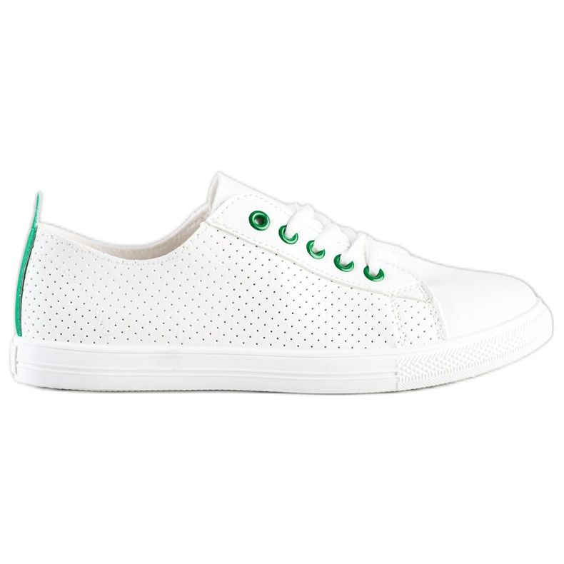 SHELOVET Baskets ajourées avec cuir écologique blanche