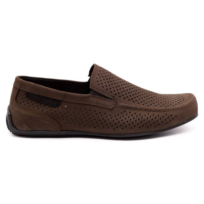 Polbut Mocassins cuir homme 2105P marron foncé brun
