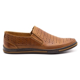 Polbut Chaussures ajourées homme 2107P camel brun