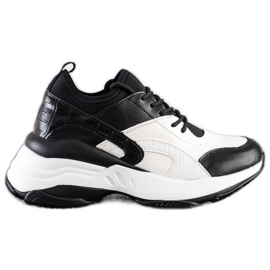 Melisa Baskets classiques nouées blanc noir