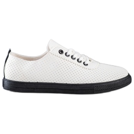 SHELOVET Baskets ajourées sur la plate-forme noire blanche