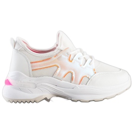 SHELOVET Baskets blanches avec maille SHELOVET Baskets blanches avec maille