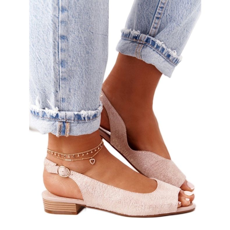 Sandales à talons hauts en daim Sergio Leone SK807 Rose d'or